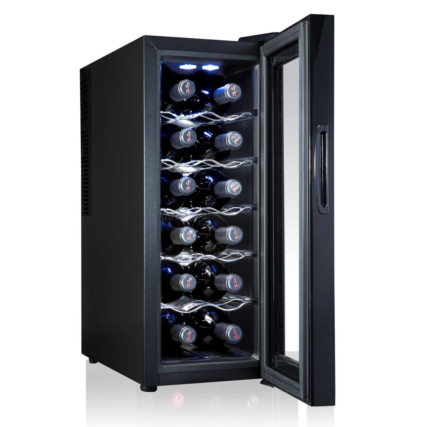 Ivation 12 Bottle Thermoelectric Freestanding Wine Cooler - Black