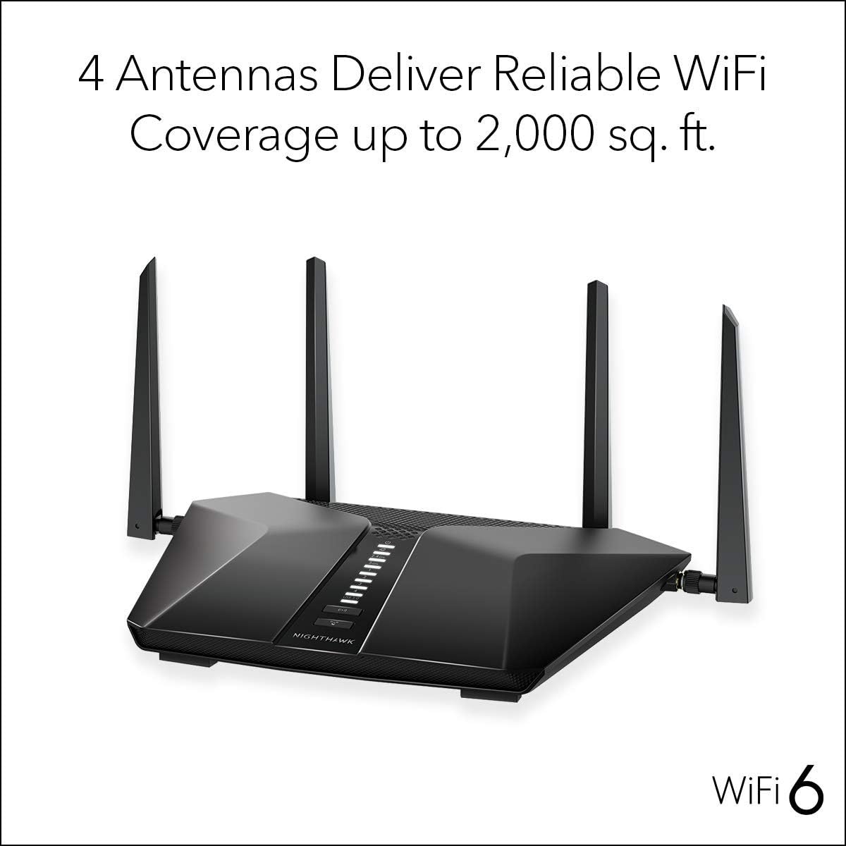NETGEAR Nighthawk 5-Stream AX5 WiFi 6 Router (RAX43) AX4200 Wireless Speed (Up to 4.2 Gbps) | 2,000 sq. ft. Coverage (Renewed)
