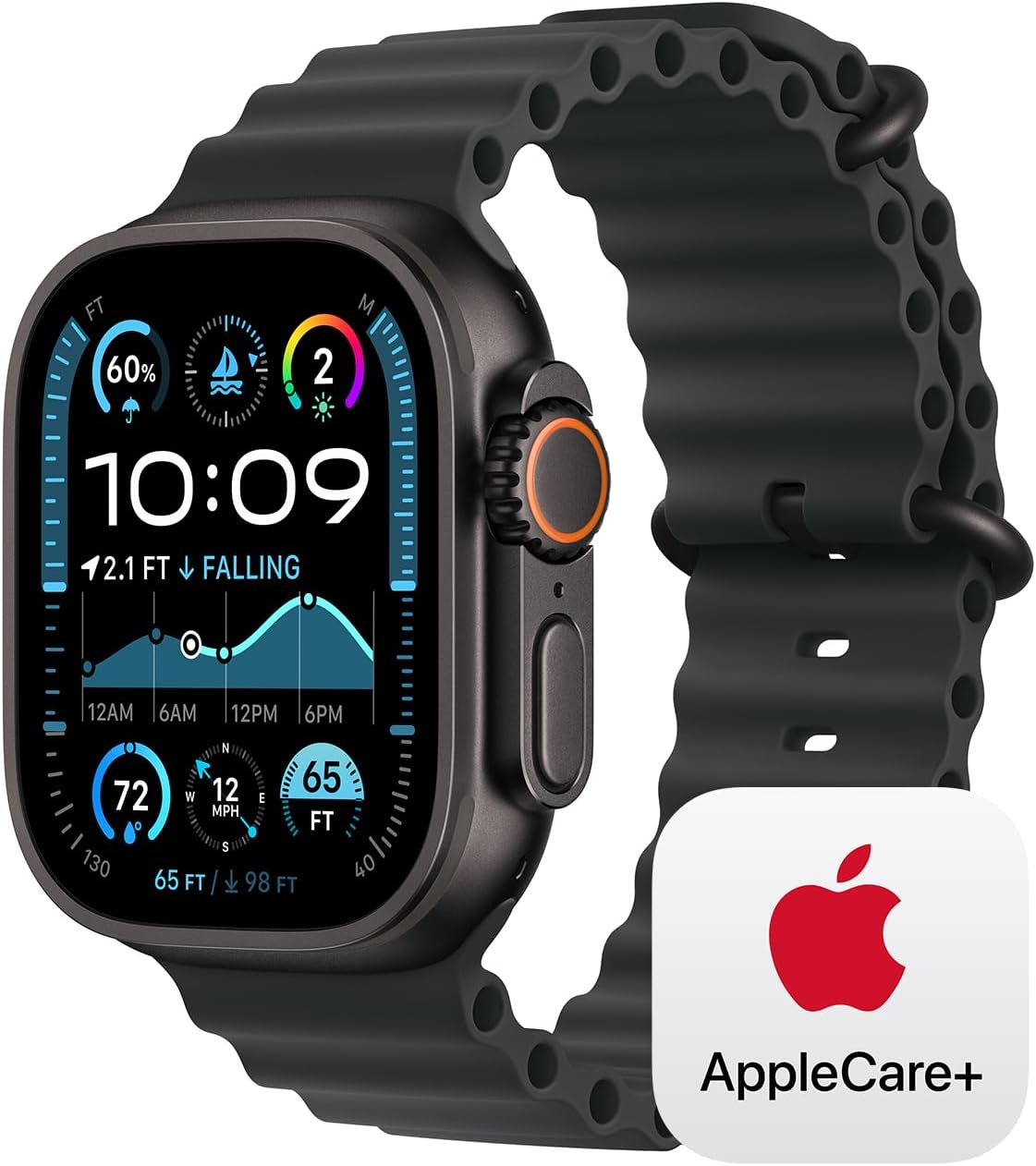 Apple Watch Ultra 2 [GPS + Cellular 49mm] Smartwatch, Sport Watch with Black Titanium Case with Dark Green Alpine Loop - S. Fitness Tracker, Precision GPS, Action Button, Carbon Neutral