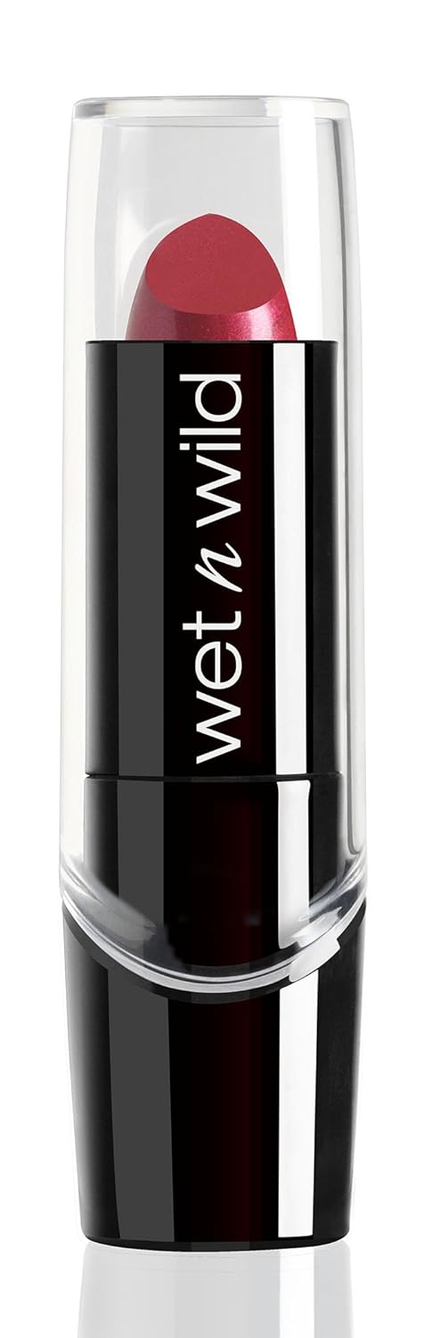 wet n wild Silk Finish Lipstick, Hydrating Rich Buildable Lip Color, Formulated with Vitamins A,E, & Macadamia for Ultimate Hydration, Cruelty-Free & Vegan - Dark Wine