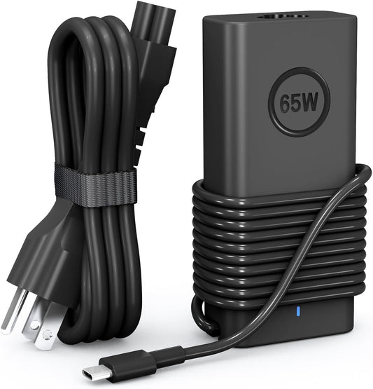 65W USB-C Compatible with Dell Laptop Charger XPS 13 and Latitude Charger 3340 3440 3540 3550 5420 5430 5520 5320 5340 5440 5550 7440 7490 7640 7410 7310 2-in-1 9440 2in1 Laptop - Power Cord Included
