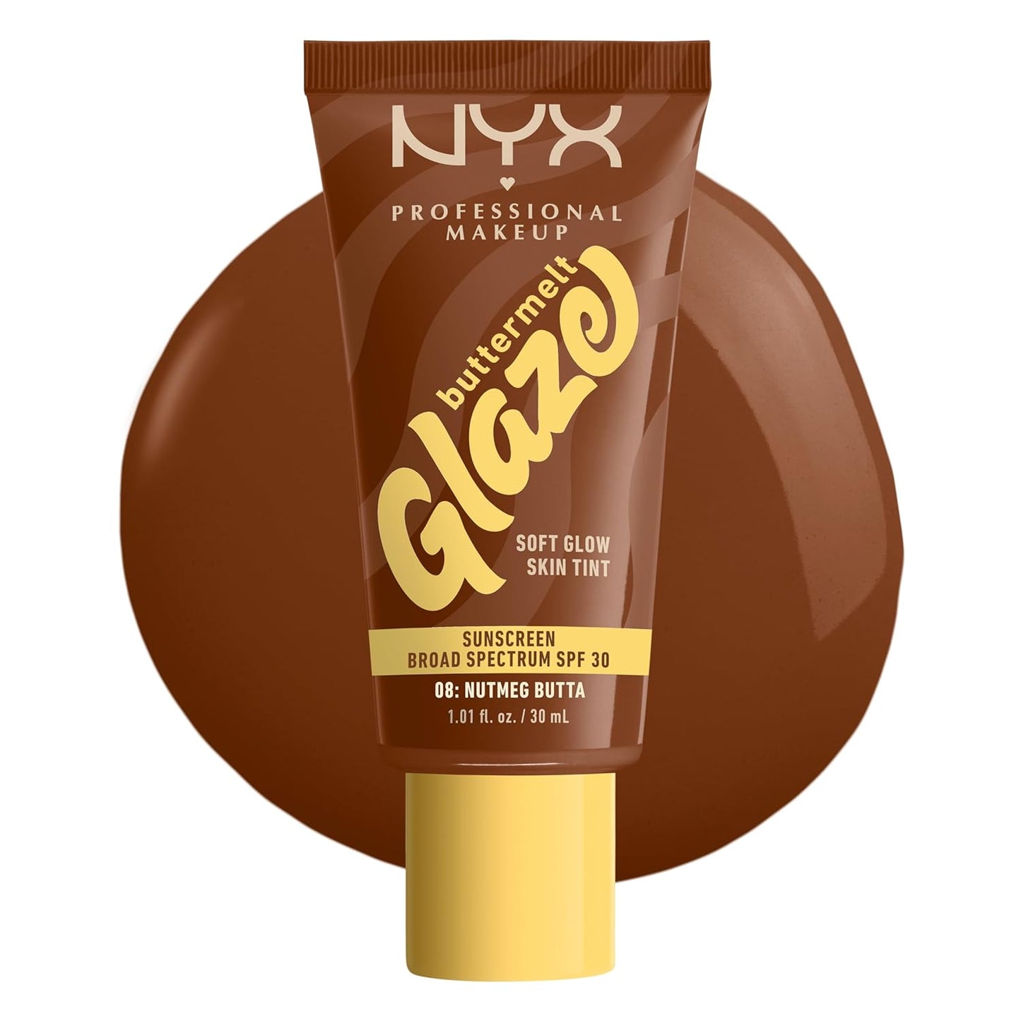 NYX PROFESSIONAL MAKEUP Buttermelt Glaze Soft Glow Skin Tint + SPF 30, Up To 12HR Wear, 02 Vanilla Bean Butta