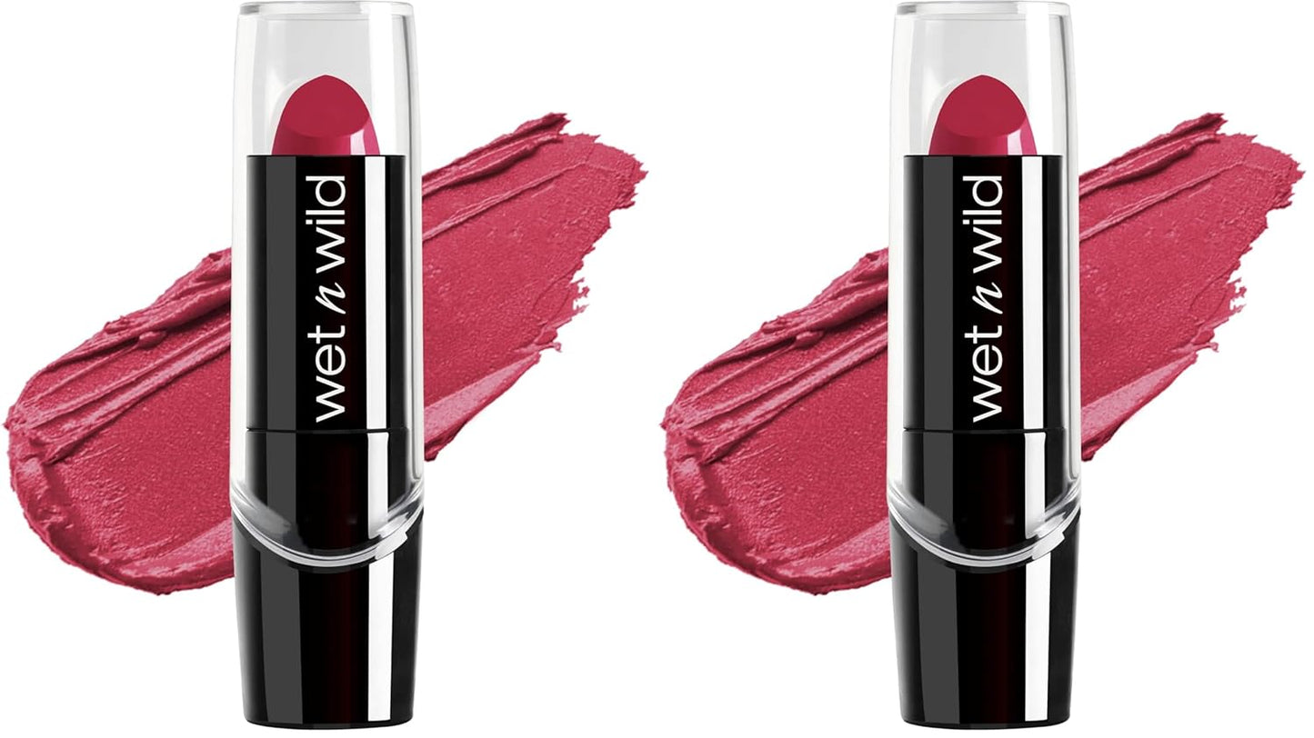 wet n wild Silk Finish Lipstick, Hydrating Rich Buildable Lip Color, Formulated with Vitamins A,E, & Macadamia for Ultimate Hydration, Cruelty-Free & Vegan - Dark Wine