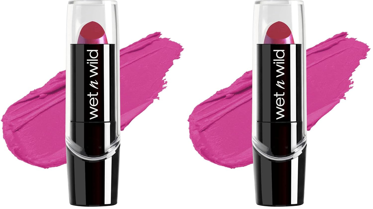 wet n wild Silk Finish Lipstick, Hydrating Rich Buildable Lip Color, Formulated with Vitamins A,E, & Macadamia for Ultimate Hydration, Cruelty-Free & Vegan - Dark Wine