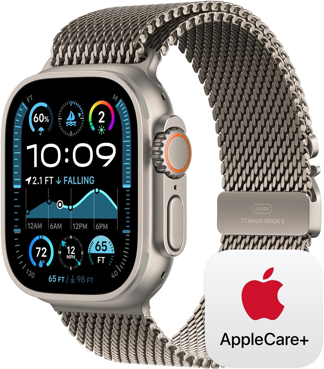 Apple Watch Ultra 2 [GPS + Cellular 49mm] Smartwatch, Sport Watch with Black Titanium Case with Dark Green Alpine Loop - S. Fitness Tracker, Precision GPS, Action Button, Carbon Neutral