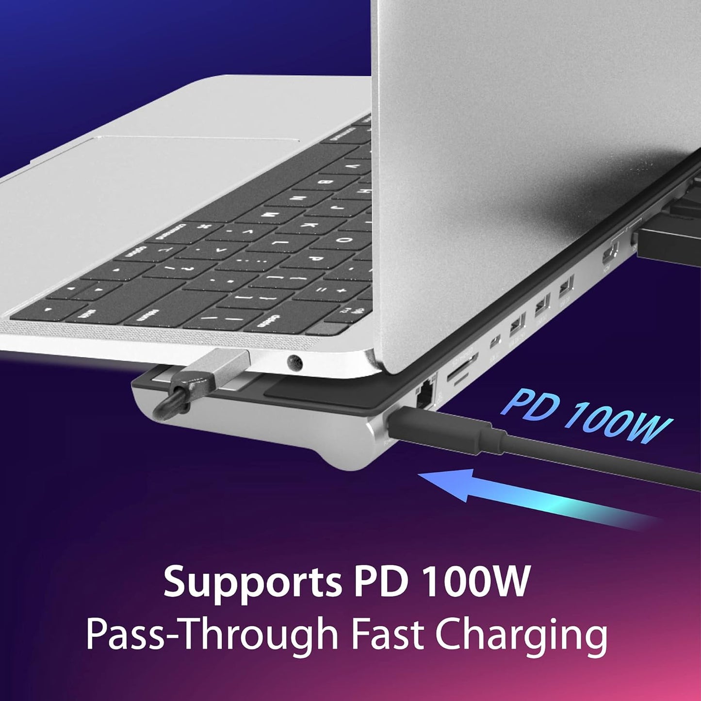 j5create USB C Docking Station- Supports up to 3 Display Simultaneously | HDMI, DisplayPort, VGA, 100W PD Fast Charging, Gigabit Ethernet | Comes with Type C Cable Compartment (JCD543)