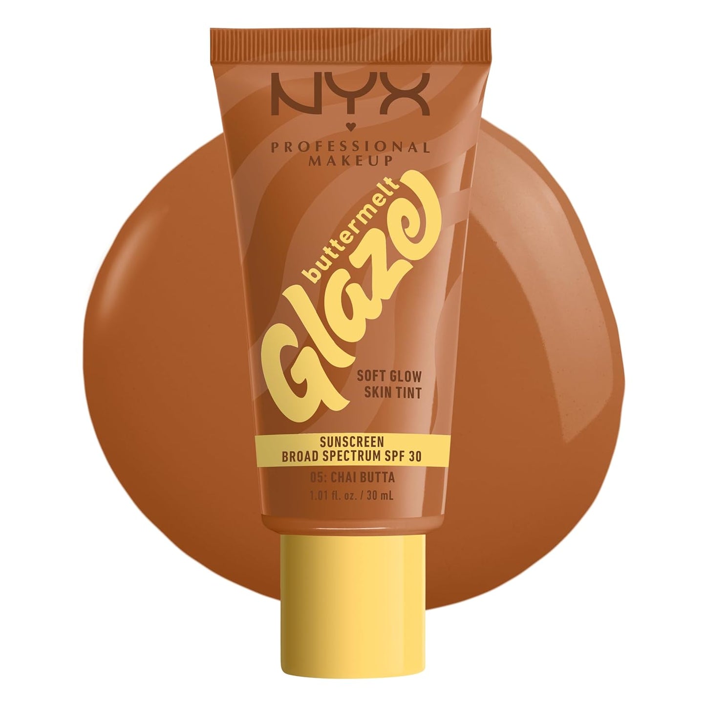 NYX PROFESSIONAL MAKEUP Buttermelt Glaze Soft Glow Skin Tint + SPF 30, Up To 12HR Wear, 02 Vanilla Bean Butta