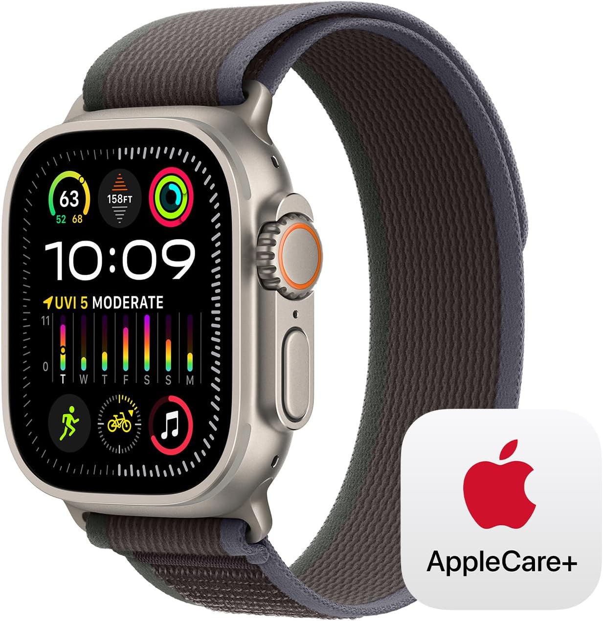 Apple Watch Ultra 2 [GPS + Cellular 49mm] Smartwatch, Sport Watch with Black Titanium Case with Dark Green Alpine Loop - S. Fitness Tracker, Precision GPS, Action Button, Carbon Neutral