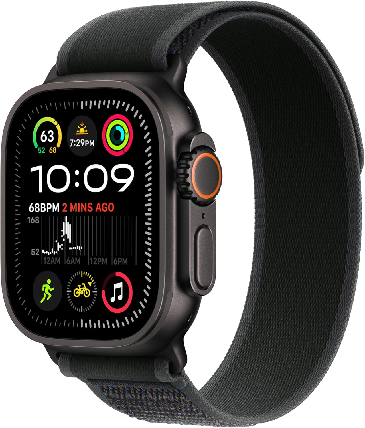 Apple Watch Ultra 2 [GPS + Cellular 49mm] Smartwatch, Sport Watch with Black Titanium Case with Dark Green Alpine Loop - S. Fitness Tracker, Precision GPS, Action Button, Carbon Neutral