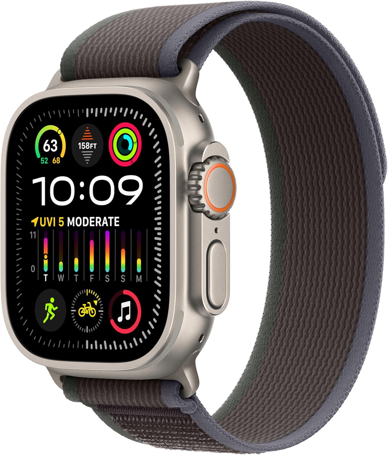 Apple Watch Ultra 2 [GPS + Cellular 49mm] Smartwatch, Sport Watch with Black Titanium Case with Dark Green Alpine Loop - S. Fitness Tracker, Precision GPS, Action Button, Carbon Neutral