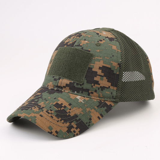 Military-Style Tactical Patch Hat with Adjustable Strap | Breathable and Unisex