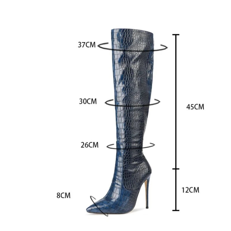 Women's Autumn Winter Boots Fashion Sexy Women's Boots Two-color Snake Knee High Boots 2021 Autumn and Winter New Women's Shoes
