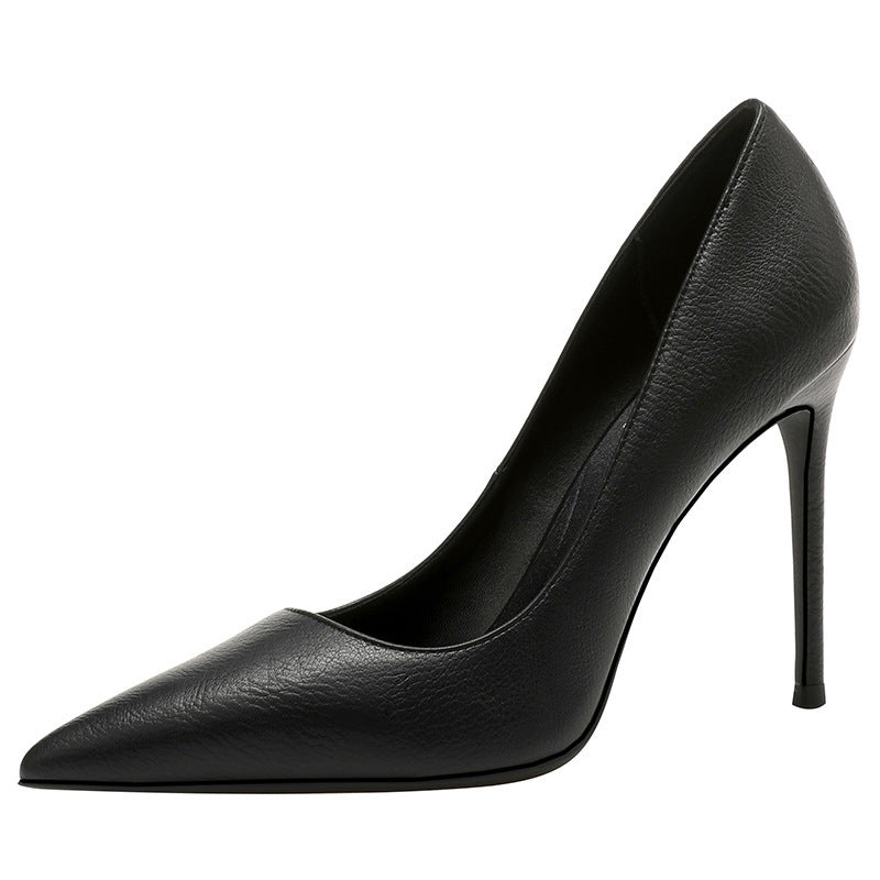 New Black French Style Thin-heel Sexy Single-layer Shoes