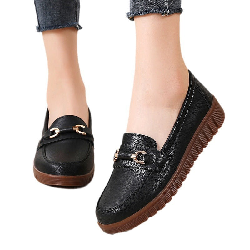 Women's Large-Size Flat Loafers: Comfortable Slip-on Non-Slip Casual Shoes.