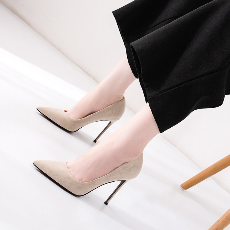New Black French Style Thin-heel Sexy Single-layer Shoes