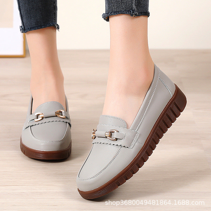 Women's Large-Size Flat Loafers: Comfortable Slip-on Non-Slip Casual Shoes.