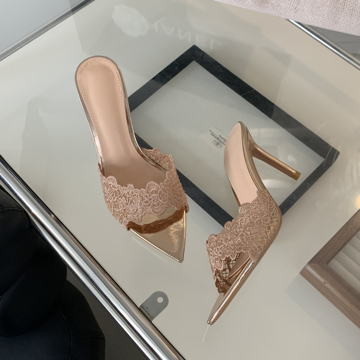 Pointed Toe High Heels Spring New Embroidered Stiletto Shoes