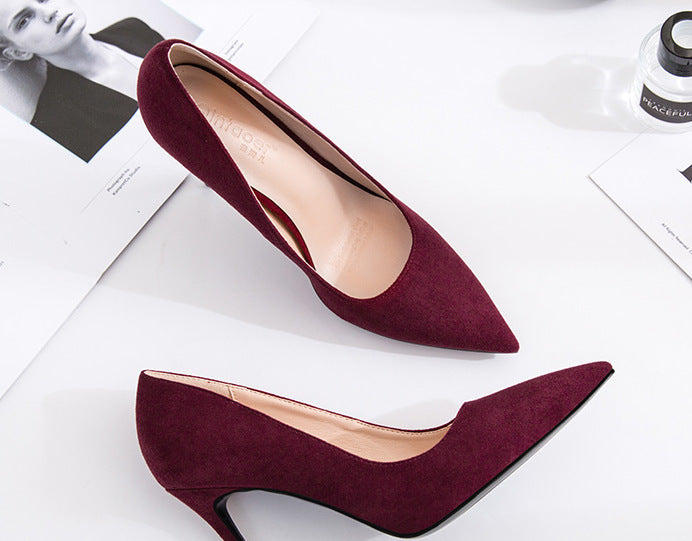 New Black French Style Thin-heel Sexy Single-layer Shoes