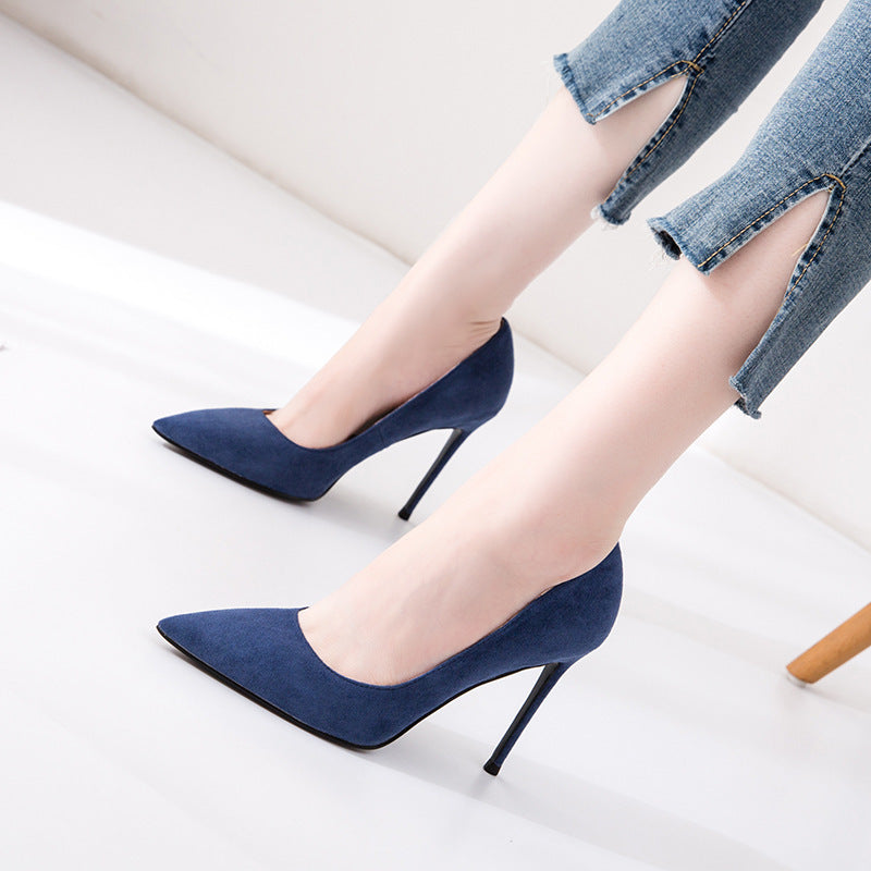 New Black French Style Thin-heel Sexy Single-layer Shoes