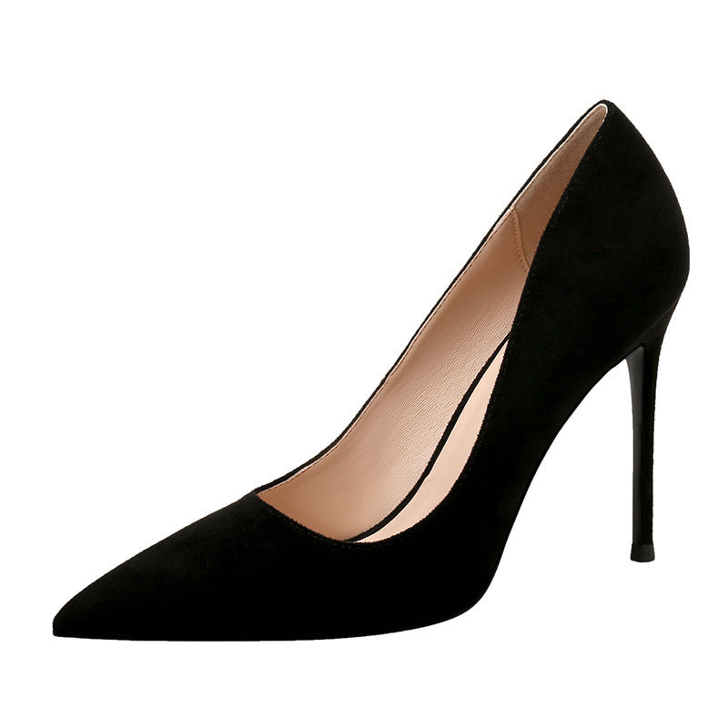 New Black French Style Thin-heel Sexy Single-layer Shoes