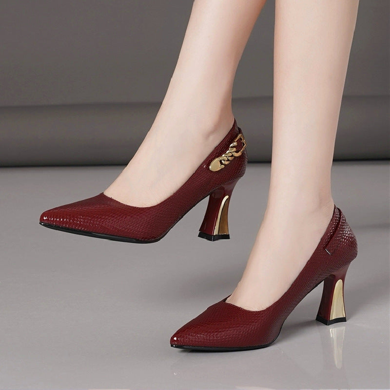 Cross-border plus size thick heel women's shoes