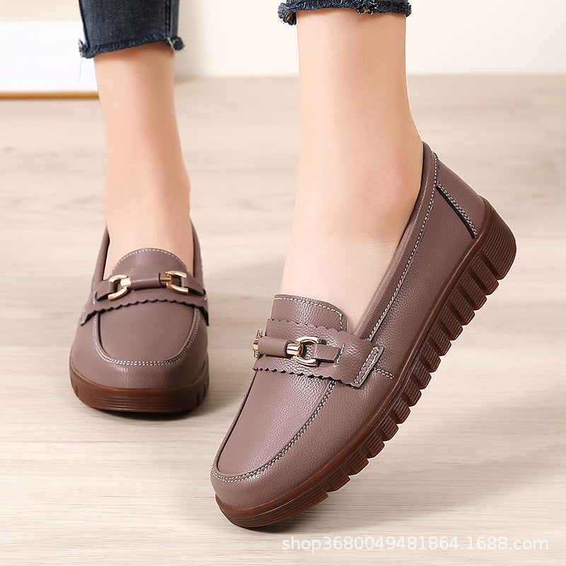 Women's Large-Size Flat Loafers: Comfortable Slip-on Non-Slip Casual Shoes.