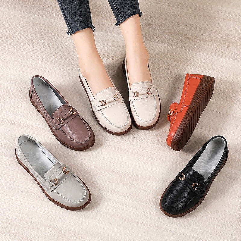 Women's Large-Size Flat Loafers: Comfortable Slip-on Non-Slip Casual Shoes.