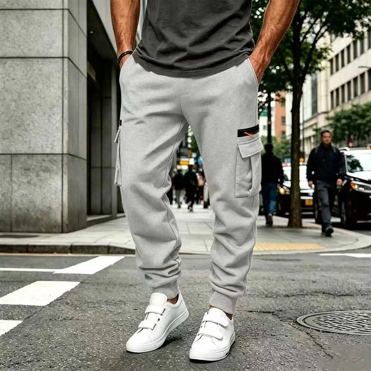 Men's Athletic Trainning Joggers Casual Loose Fit Sweatpants Spring Fall Fleece Lined Pants Elastic Waist Drawstring Trousers