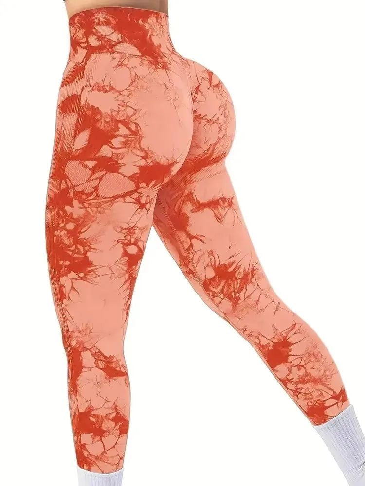 Women Tie Dye High Waist Leggings That Lifts Butt and Tummy Control