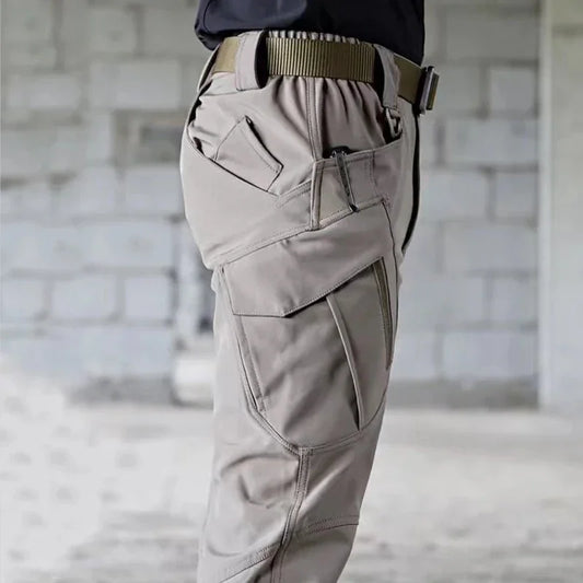 Mens Spring Autumn Tactical Cargo Elastic Pants Combat Trekking Hiking Camping Climbing Run Sport Cycling Work Outdoor Trousers