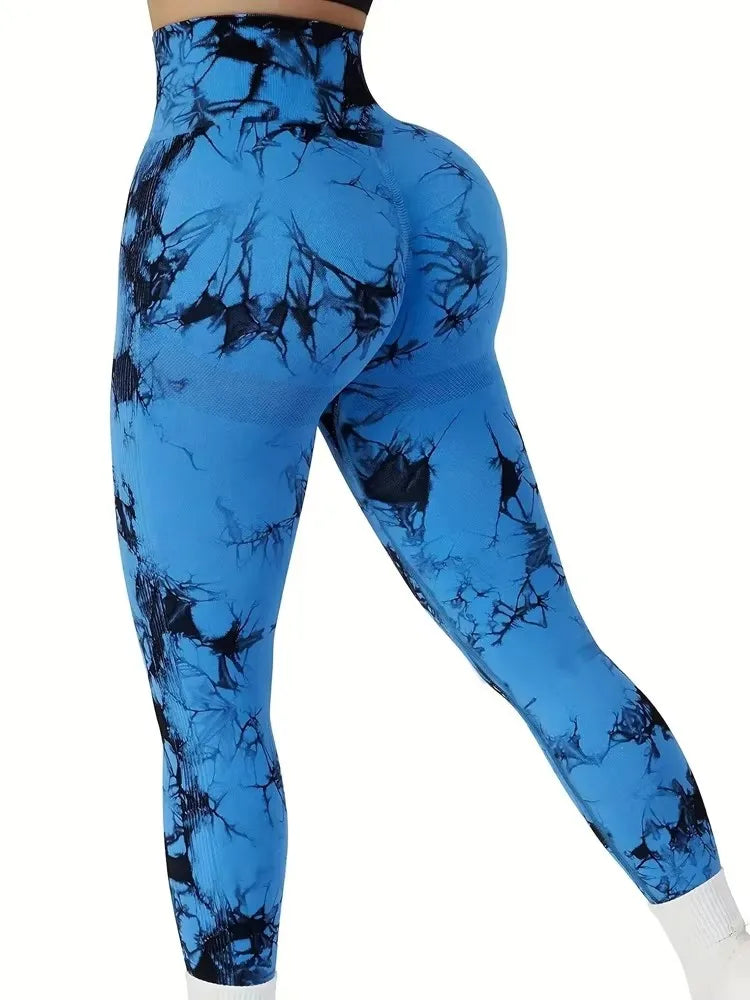 Women Tie Dye High Waist Leggings That Lifts Butt and Tummy Control