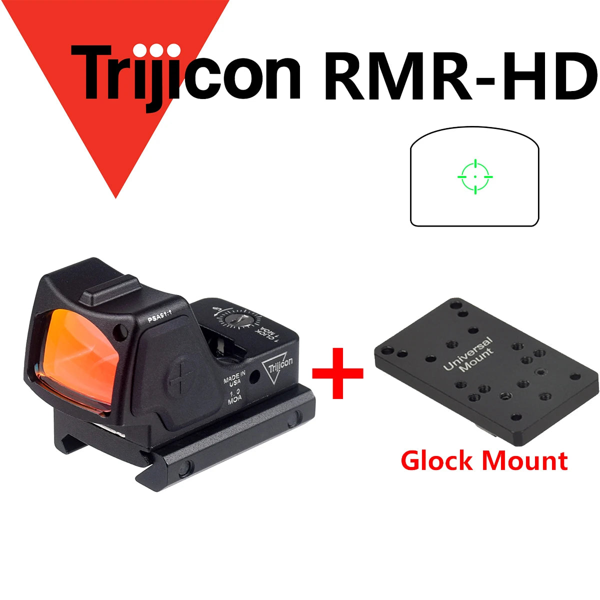 Tactical Metal Trijicon RMR HD Red Dot Sight Adjustable Collimator Pistol Reflex Glock For Hunting AR15 M4 Optics Scope