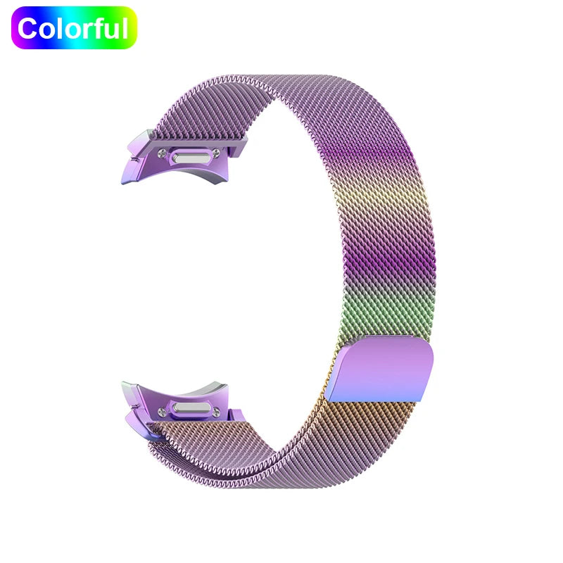 Metal Strap For Samsung Galaxy Watch 5 6 7 40mm 44mm Band With Screen Protector Hard Case Magnetic Loop Quick Install Bracelet