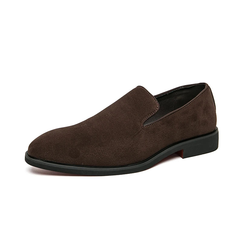 Italian Luxury Designer Men's Suede Loafers – Premium Business Dress & Party Shoes in Brown & Black