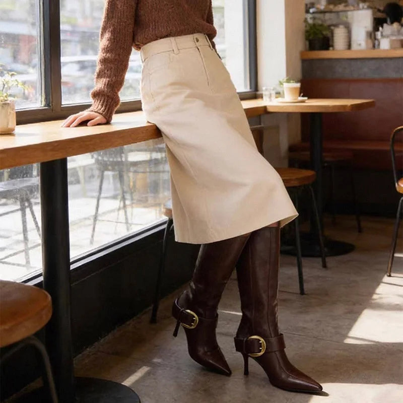*Fashionable New Elegant and Sexy Casual Riding Boots Hot Selling in Winter Comfortable Pointed High-heeled Boots for Women