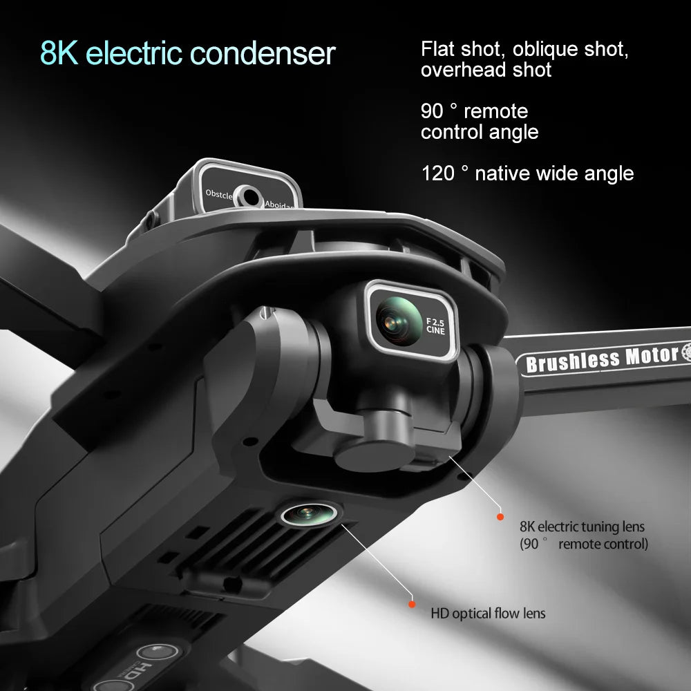 V168 Max Drone 8K Professional 5G GPS HD Dual Camera Photography 5KM Brushless Foldable Large Screen RC Quadcopter Toys