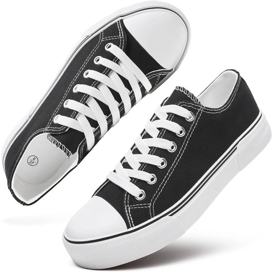 Women's Low-Top Canvas Sneakers – Breathable Casual Slip-On Flats