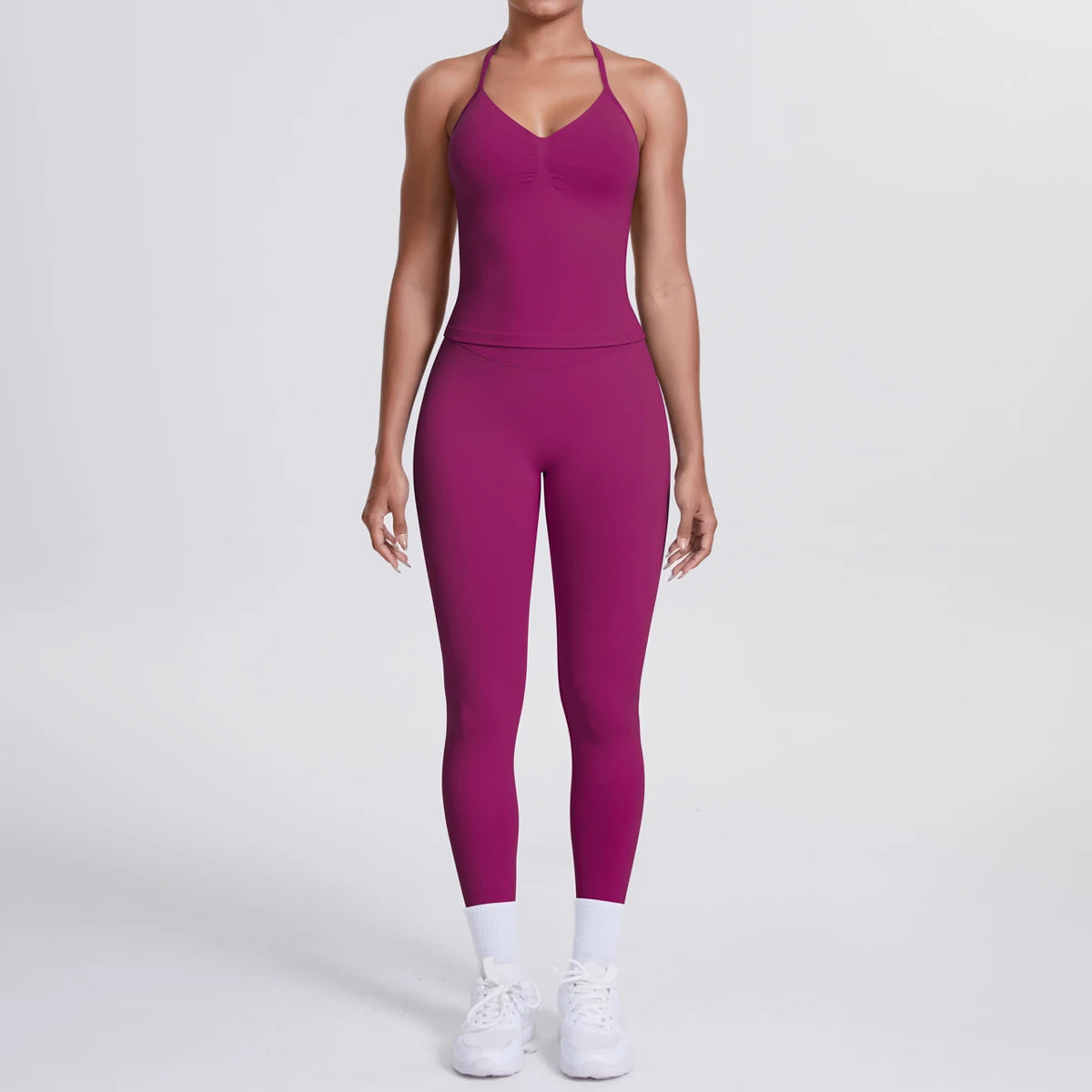 2 Piece Yoga Clothes Women Tracksuit Athletic Wear Pilates Fitness Suit Gym Workout Push Up Clothes Sports Bra Leggings Suit