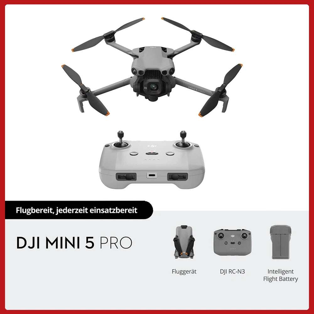 DJI Mini 5 Pro Ultra-Light & Foldable Drone with Camera 1-Inch CMOS  Omnidirectional Obstacle Sensing ActiveTrack 360° 225° Gimbal Rotation 20km Transmission 4K Drone for Beginners