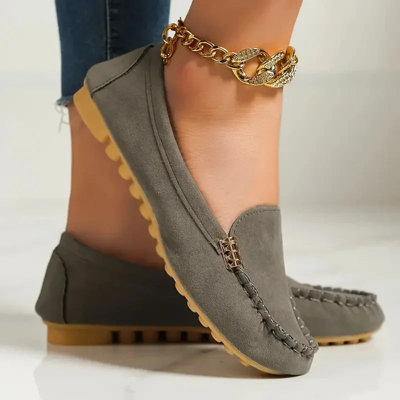 Women's Denim Flat Loafers: Comfortable Non-Slip Casual Shoes for Spring and Autumn.
