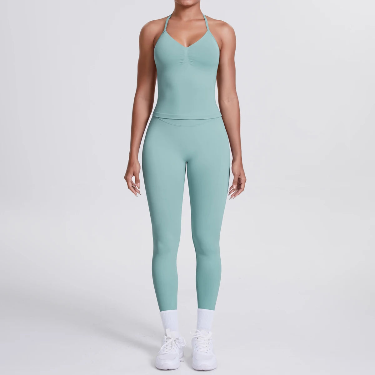 2 Piece Yoga Clothes Women Tracksuit Athletic Wear Pilates Fitness Suit Gym Workout Push Up Clothes Sports Bra Leggings Suit