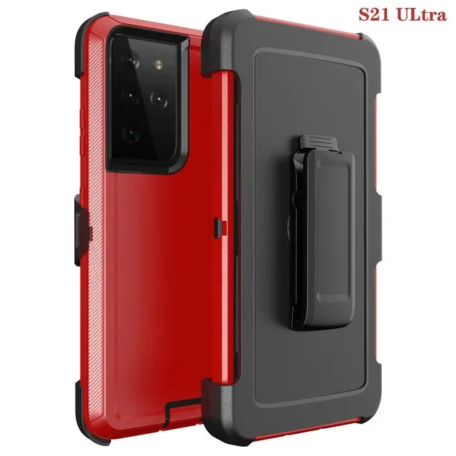 Armor Otter Case for Samsung Galaxy S26 S23 S22 S21 S20 S24 Ultra A17 A07 S25 edge Heavy Duty Shockproof +Belt Clip Box Case