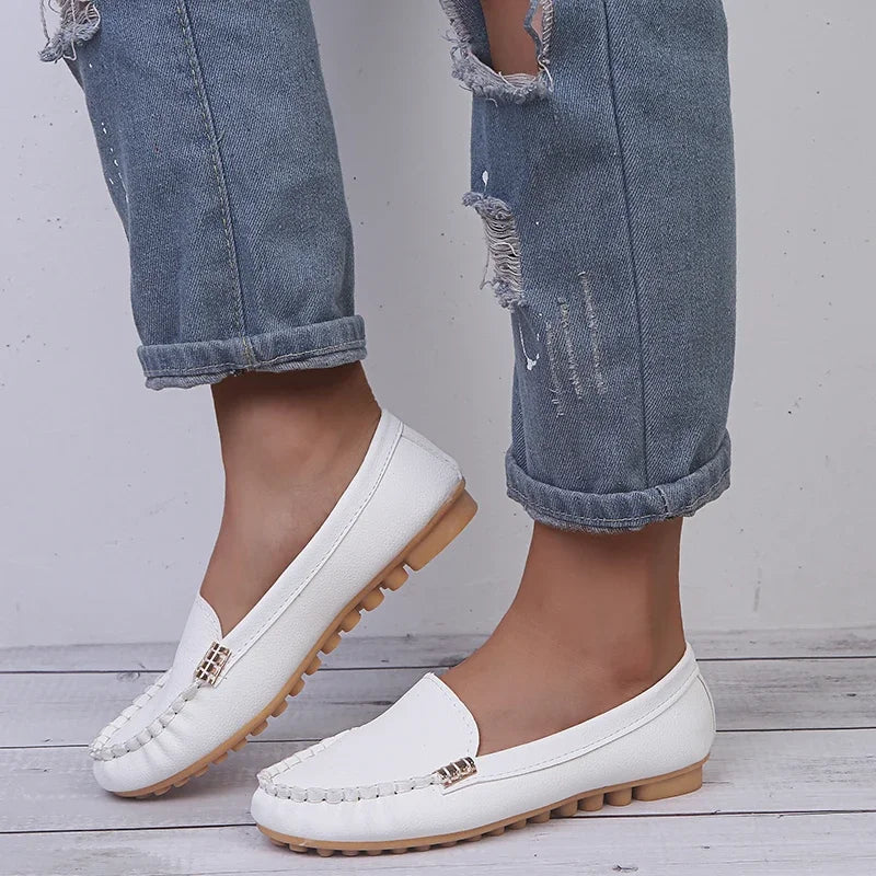 Women's Casual Spring and Autumn Flat Loafers Non-slip Soft Denim Flat Shoes