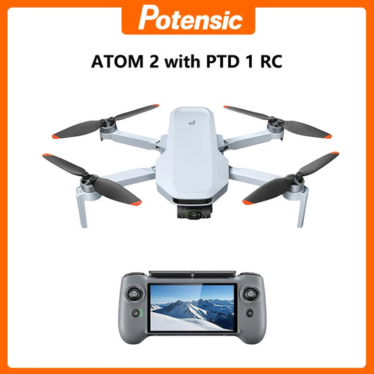 Potensic ATOM 2 Camera Drone with PTD 1 Screen Remote Control: 4K HDR Video, 8K Photo, 2.7K Vertical Shooting, 10KM Transmission, and AI Stunning Night Shot