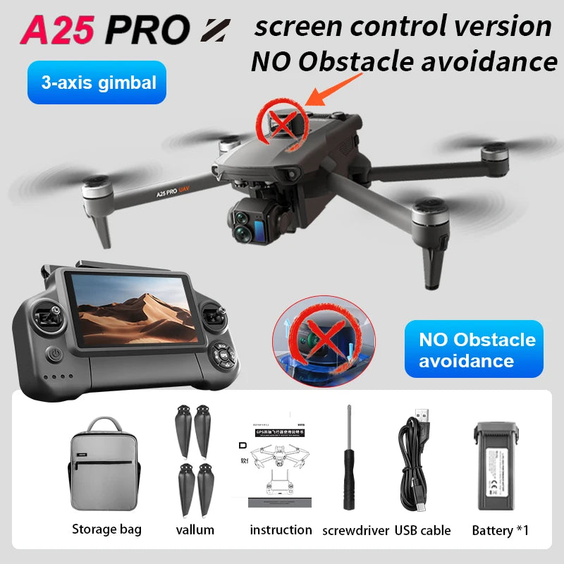 A25 PRO Professional Fishing Airdrop Drone 8K HD Camera 3-Axis Gimbal 10KM Brushless GPS Quadcopter Obstacle Avoidance RC Dron