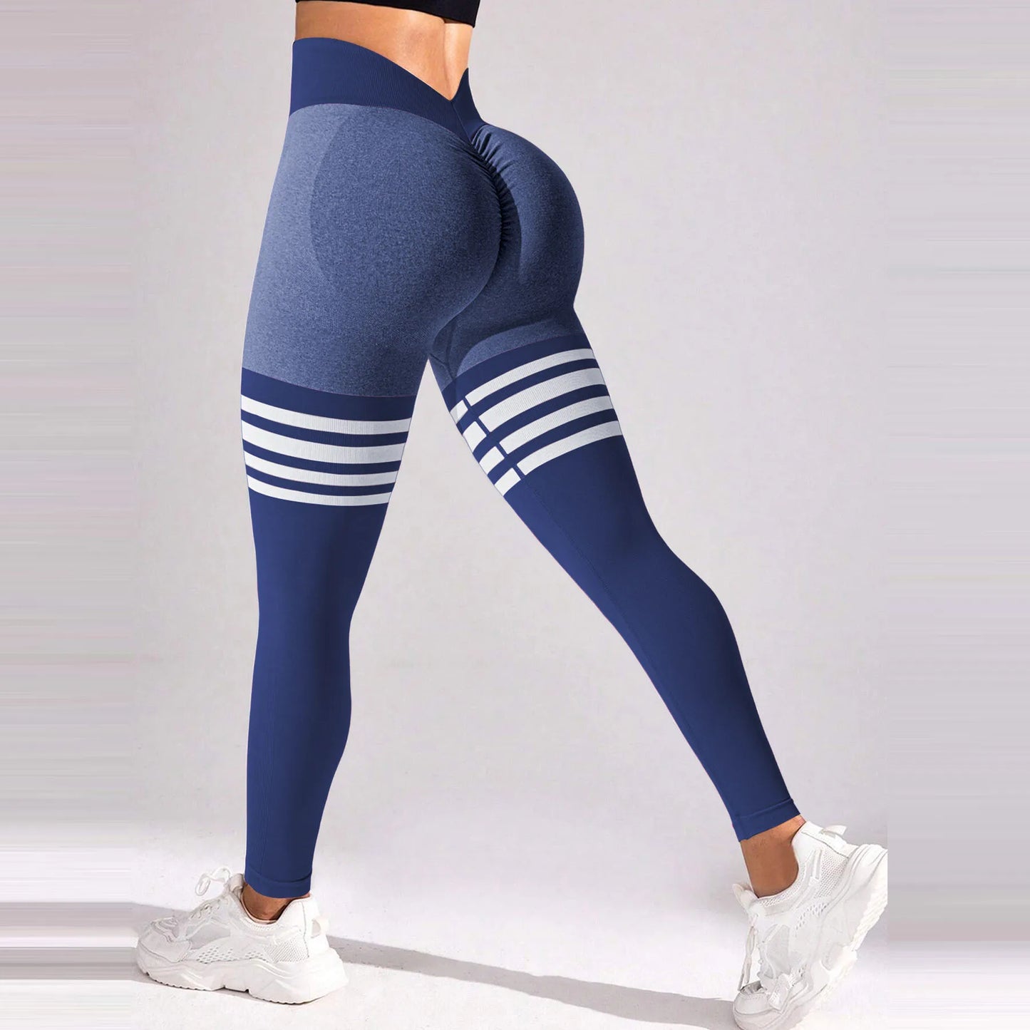V Back Athletic Leggings with Scrunch Front