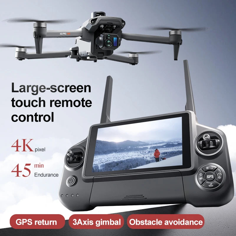 A25 PRO Professional Fishing Airdrop Drone 8K HD Camera 3-Axis Gimbal 10KM Brushless GPS Quadcopter Obstacle Avoidance RC Dron
