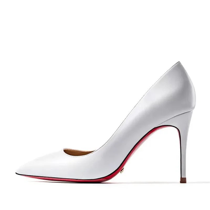 Plus Size High Heels Rubber Bottom Pointed Toe Spring Pumps