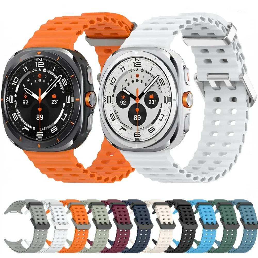 Ocean Silicone Band for Samsung Galaxy Watch 8-7 Ultra 47mm Original Wristband Correa for Samsung Galaxy Watch Ultra 47mm Strap