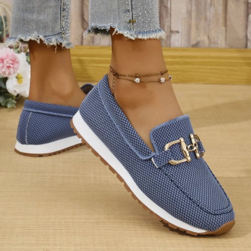Women's White Mesh Casual Sneakers: Lightweight Breathable Walking Shoes